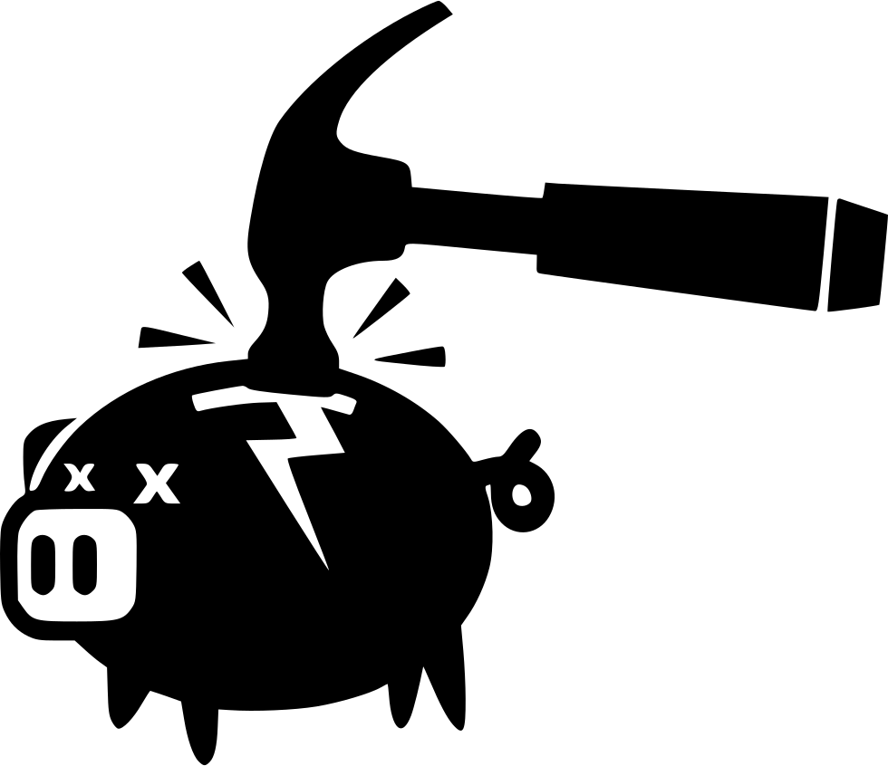 Piggy Bank Broken Hammer - Piggy Bank Broke Png (980x846), Png Download