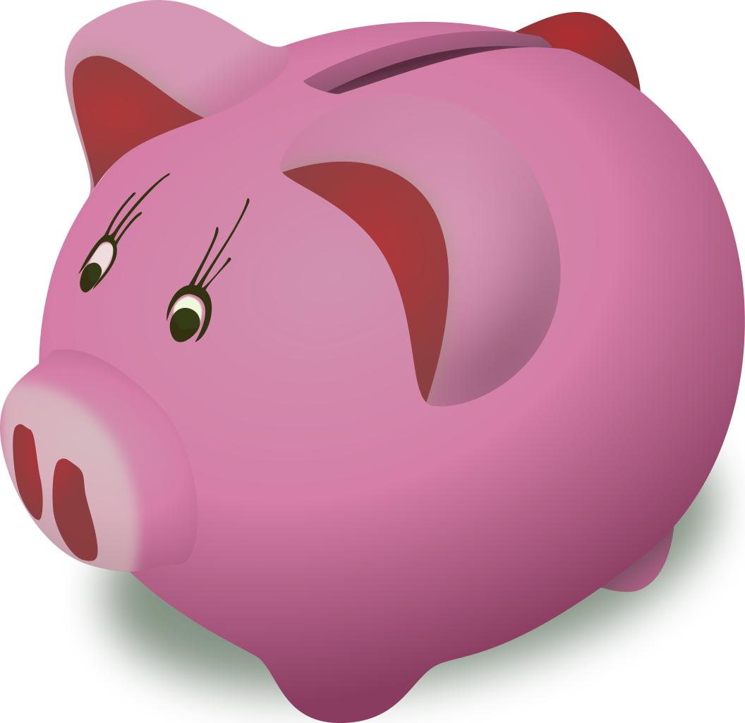 Open Clip Art Library Piggy Bank - Pink Piggy Bank Clip Art (792x768), Png Download