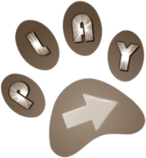 Button Play Arrow Paw Brown Clipart - Emblem (350x350), Png Download