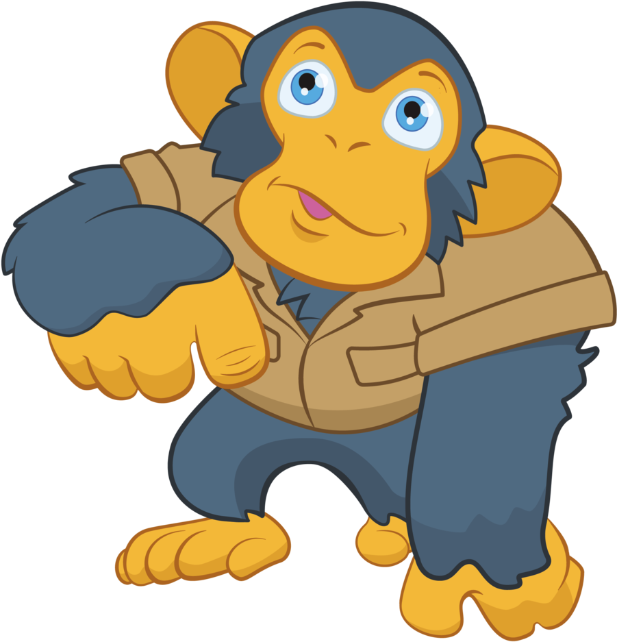 Juvi The Chimp (1000x1111), Png Download
