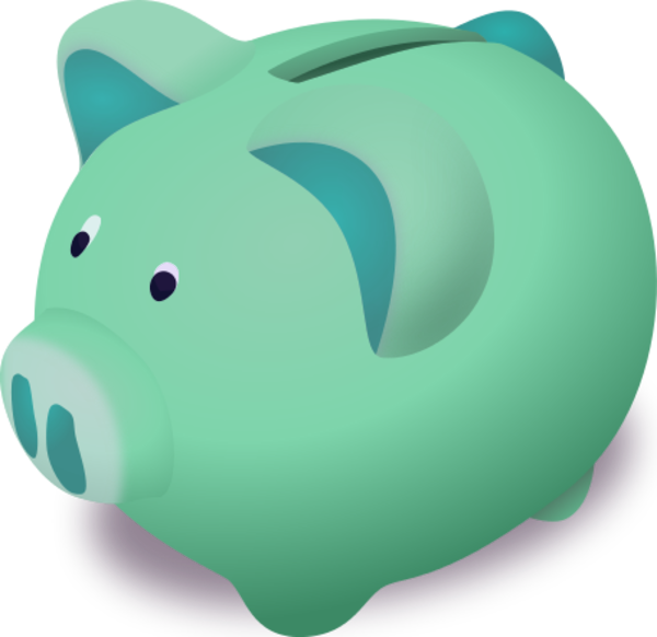 Blue Piggy Bank Clipart - Piggy Bank Clip Art (600x582), Png Download