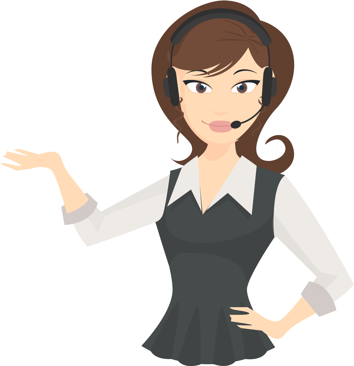 Support@gabbyville - Com - Receptionist Cartoon Png (1588x1543), Png Download