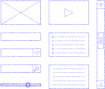 Fireworks Mini Web Wireframing Kit - Blog (400x347), Png Download