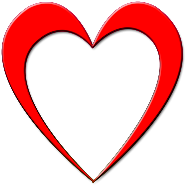 Free Illustration Red Heart Outline Design Love Image - Red Heart Outline Png (640x640), Png Download