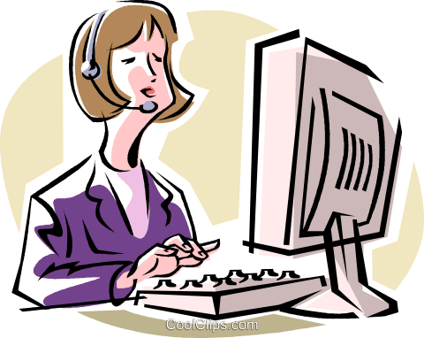 Receptionist Royalty Free Vector Clip Art Illustration - Court Clerk Clipart (480x382), Png Download