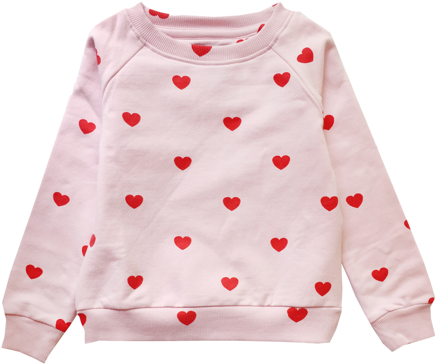Hugo Loves Tiki Sweatshirt Kip And Co Red Hearts - Sweatshirt (960x720), Png Download
