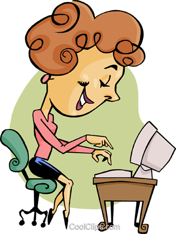 Receptionist Royalty Free Vector Clip Art Illustration - Secretaria De Una Escuela Animada (362x480), Png Download