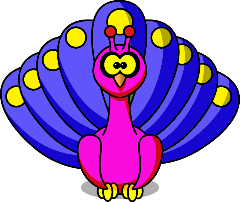 Peacock A Image - Peacock Cartoon (800x673), Png Download