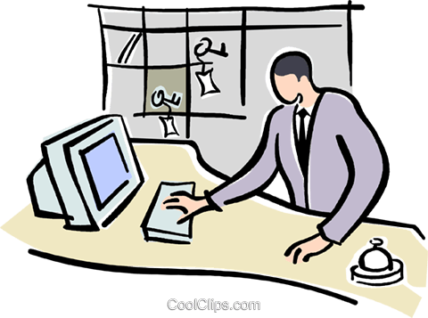 Hotel Front Desk - Clip Art (480x357), Png Download