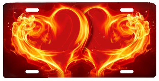 Red Flame Hearts - Blue And Orange Heart (600x400), Png Download