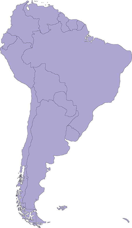 Simple South America Outline (542x935), Png Download