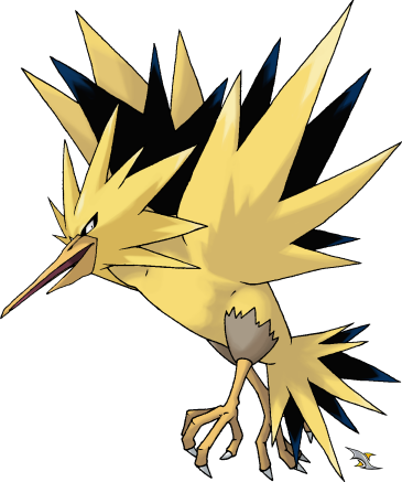 Zapdos, Known As The Electric Pokémon, Is A Legendary - Zapdos Png (365x437), Png Download