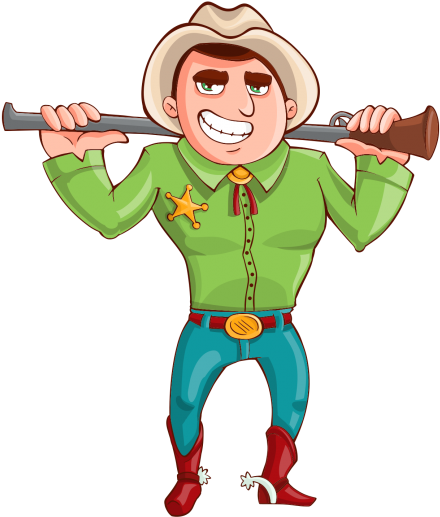 Cowboy Vector Png Transparent Image - Cowboy (500x576), Png Download