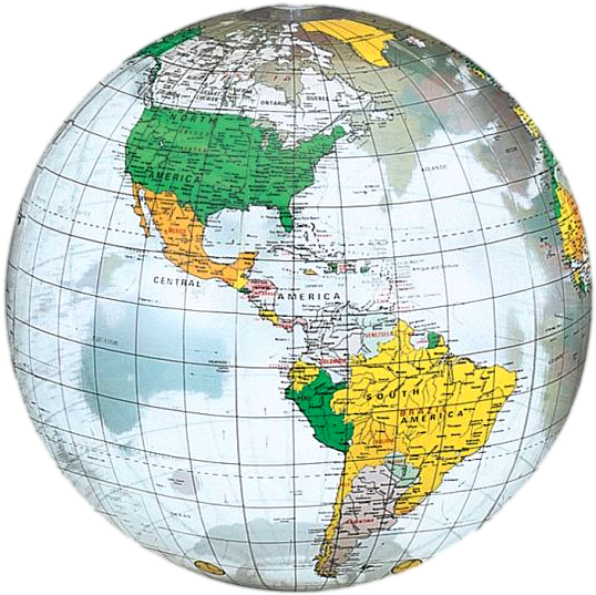 Globe Inflatable America And South America Png Image - Castle Toys Inflatable World Globe Clear Learning (766x727), Png Download