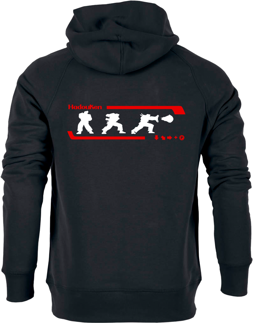 Hadouken Sweatshirt Stanley Hoodie Black - Green Bay Packers Hoodie Black (1044x1044), Png Download