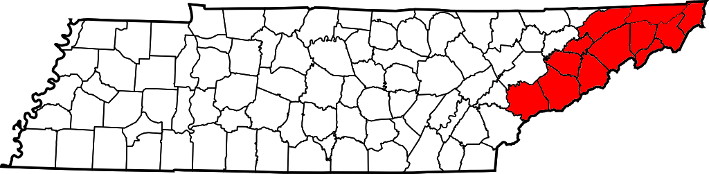 Map Of Tennessee Highlighting Former State Of Franklin - State Of Franklin Map (1024x251), Png Download