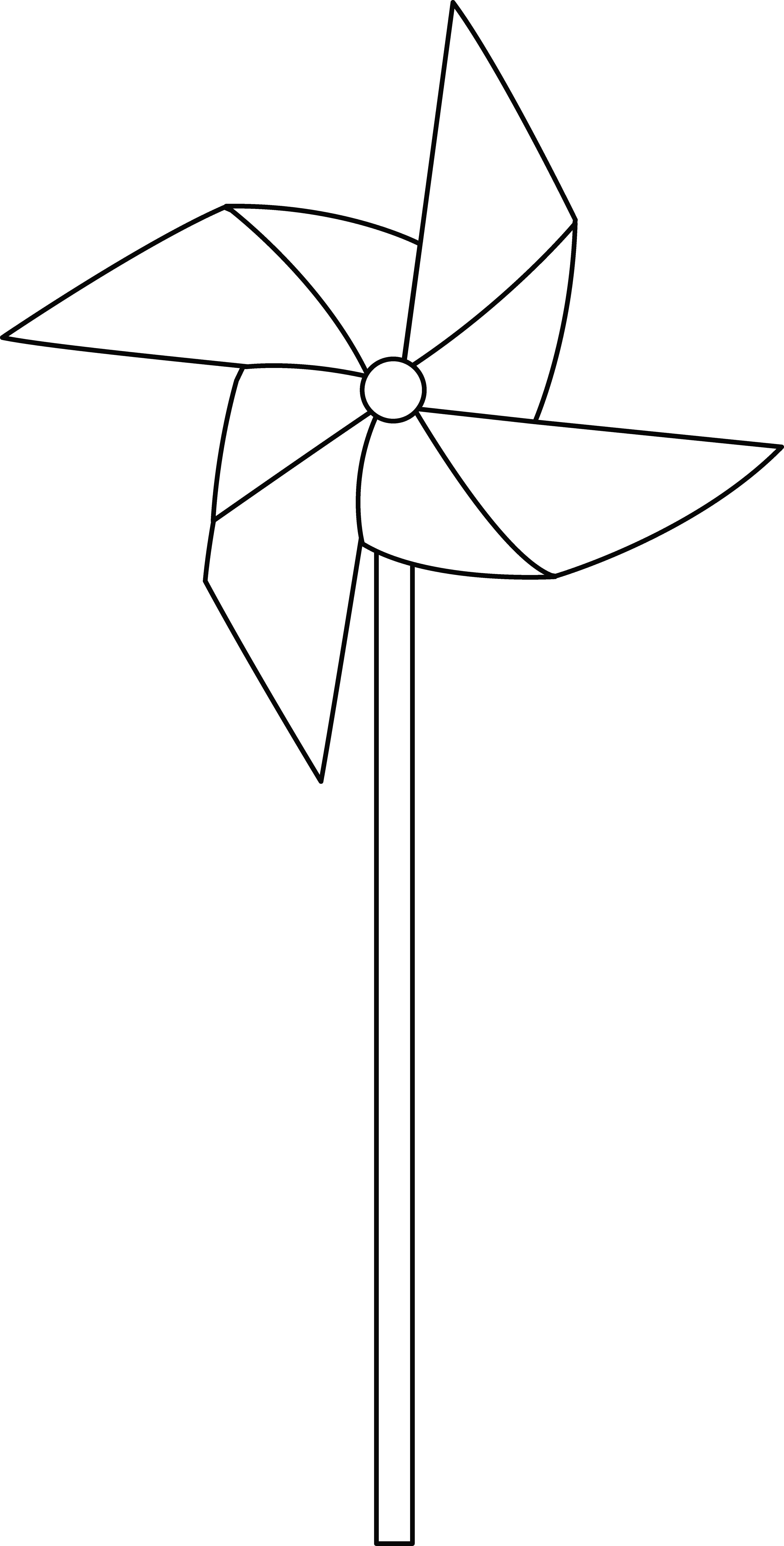 Colorable Free Clip Art - Pin Wheel Vector (4835x9529), Png Download