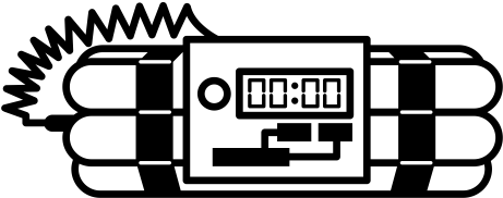 Time Bomb Black And White (600x600), Png Download
