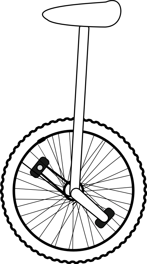 How To Set Use Unicycle Line Art Clipart (501x900), Png Download