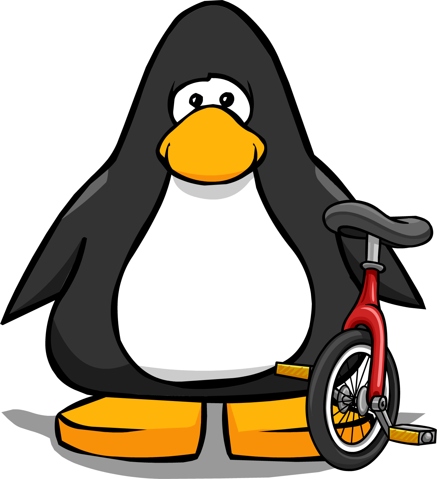 Unicycle In A Player Card - Penguin With Hard Hat (1415x1554), Png Download