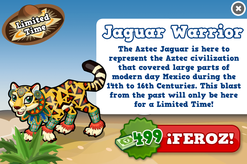 Aztec Jaguar Modal - Tiny Zoo Friends App Animals (960x640), Png Download