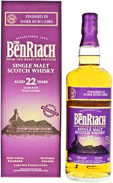 Benriach 22yo Dark Rum Finish Non Chill Filtered Online - Benriach 22 Year Old / Moscatel Finish Speyside Whisky (409x640), Png Download