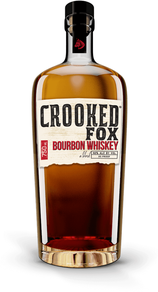 Crooked Fox - Bourbon Whiskey - Blended Whiskey (552x1022), Png Download