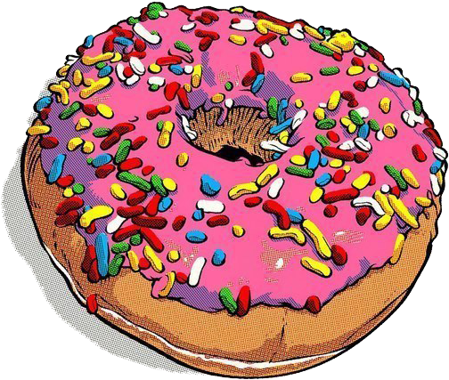 #donut #simpsons #food - Pop Art Donuts Png (604x604), Png Download