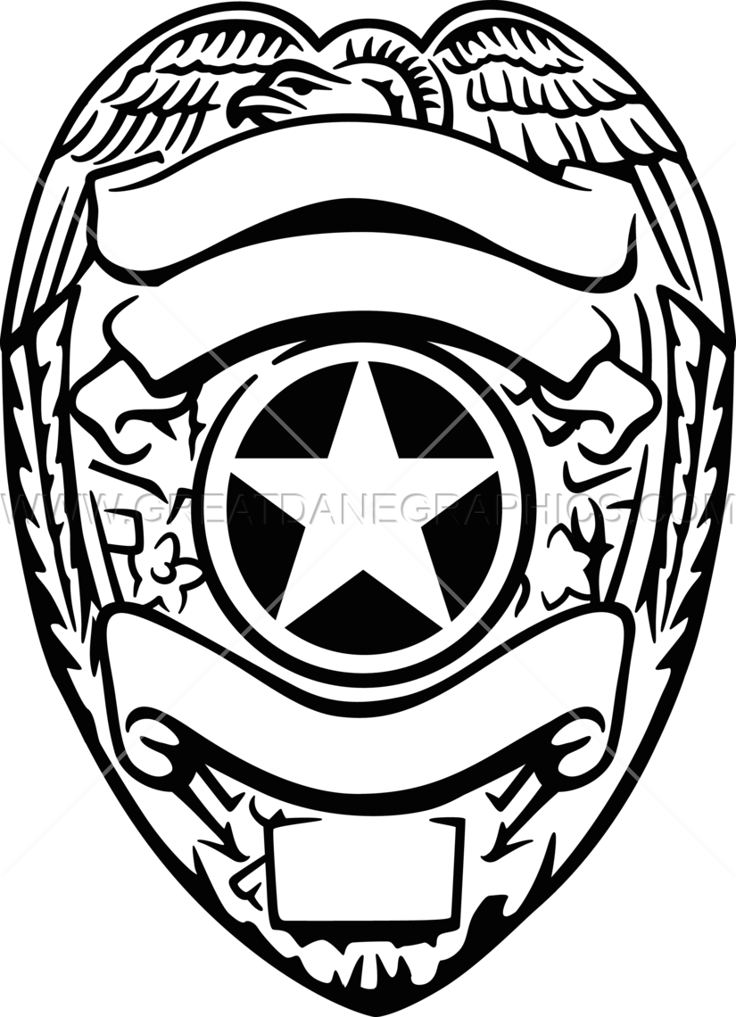 Clipart Black And White Download Police Drawing At - Police Badge Line Art (825x1140), Png Download