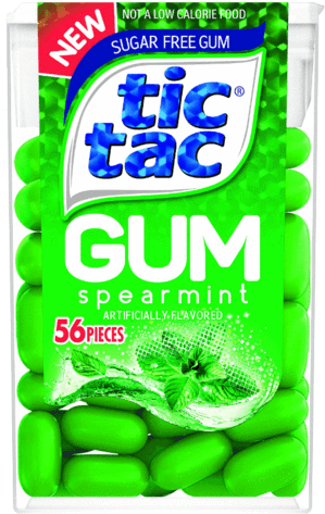 Tic Tac Gum Spearmint Sugar Free - Tic Tac Gum Spearmint (480x480), Png Download
