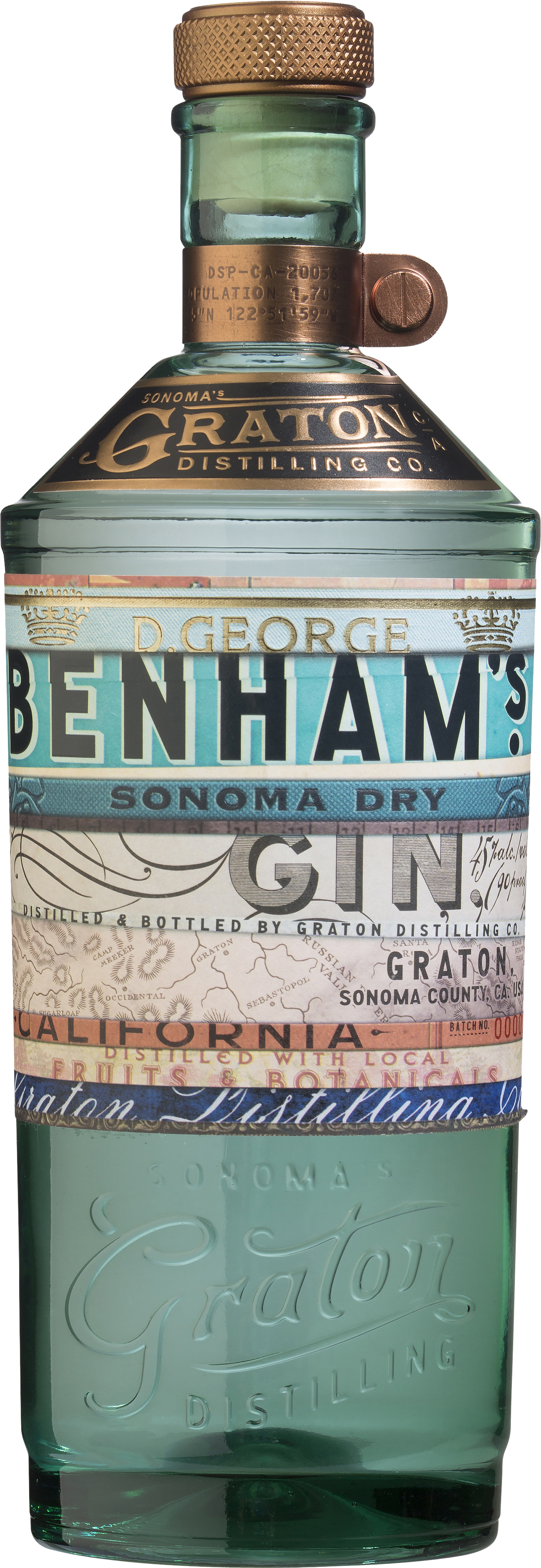 George Benham's Sonoma Dry Gin - D George Benham's Gin (1800x4200), Png Download