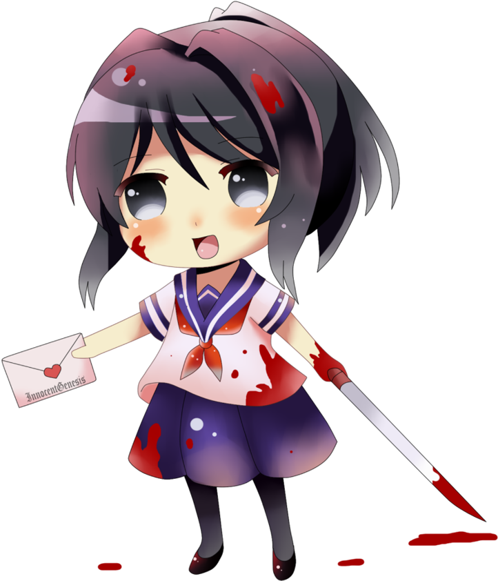 Chibi Yandere Chan By Innocentgenesis-d9772gs - Anime Yandere Chan (798x1001), Png Download
