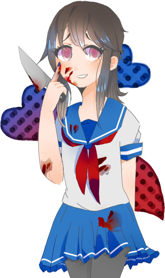 Clipart Library Stock Chan By Aireters On Deviantart - Yandere Chan With Knife (846x945), Png Download