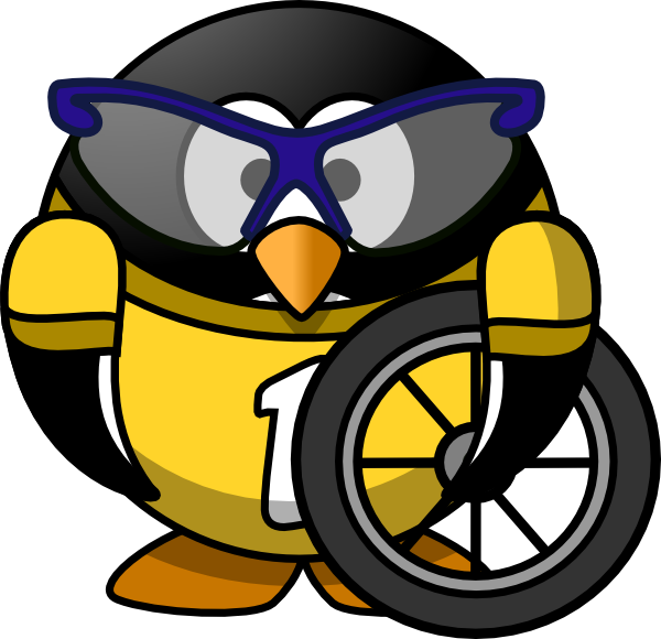 How To Set Use Bicyclist Penguin Svg Vector (600x580), Png Download