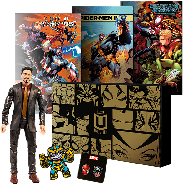 Marvel Legends Exclusive Tony Stark With Marvel Unlimited - Marvel Legends Sdcc 2018 (587x635), Png Download