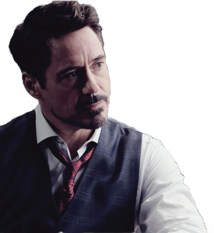 Tonystark Ironman Robertdowneyjr Marvel Actor King - Tony Stark In A Vest (749x815), Png Download