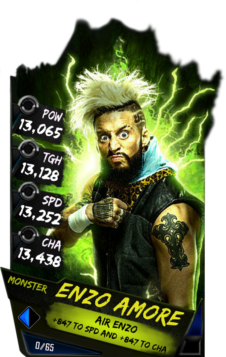 Enzoamore S4 17 Monster - Wwe Supercard Monster Cards (733x1158), Png Download