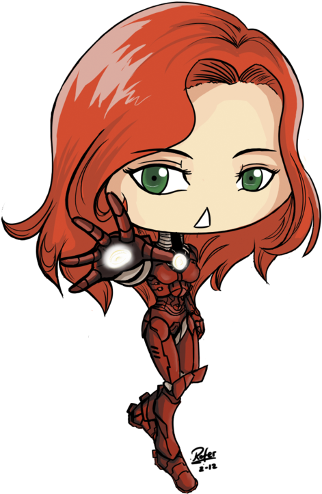 Svg Transparent Stock Pepper Potts Character Of The - Iron Man Girl Chibi (600x835), Png Download