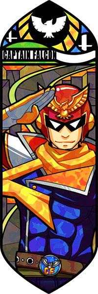 Captain Falcon By Quas-quas - Captain Falcon Stained Glass (200x600), Png Download