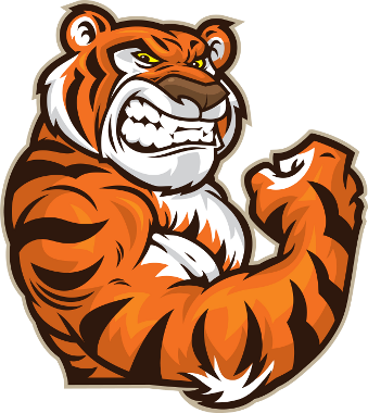Frank Lebby Stanton Elementary School - Cartoon Tigers (339x380), Png Download