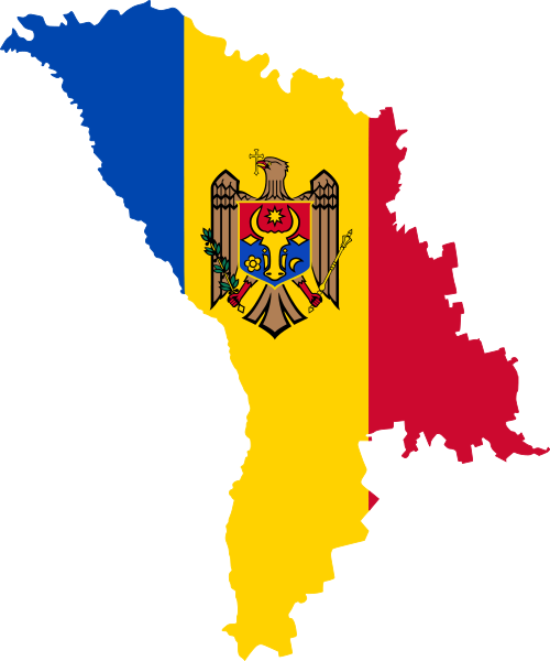 500px-flag Map Of Moldova - Moldova Flag Map (500x600), Png Download
