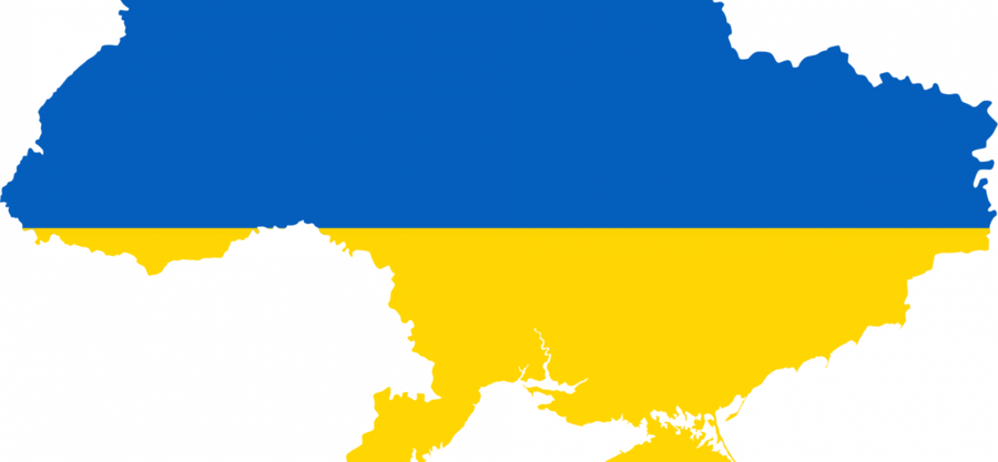 Ukraine Flag Map Clipart Flag Of Ukraine Ukrainian - Ukraine Ssr Flag Map (900x417), Png Download