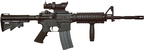 M4 - M4 With Grip And Scope (600x450), Png Download