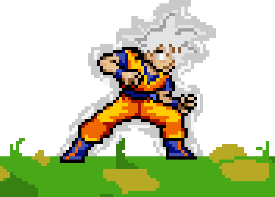Mastered Ultra Instinct Goku - Goku Mastered Ultra Instinct Pixel Art (880x740), Png Download