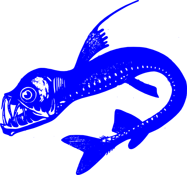 Viper Fish Blue Clip Art At Clker - Viper Fish Clipart Png (600x562), Png Download