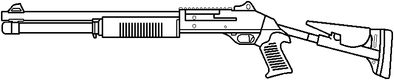 Graphic Transparent Download M4 Drawing Outline - Shotgun Outline (798x162), Png Download
