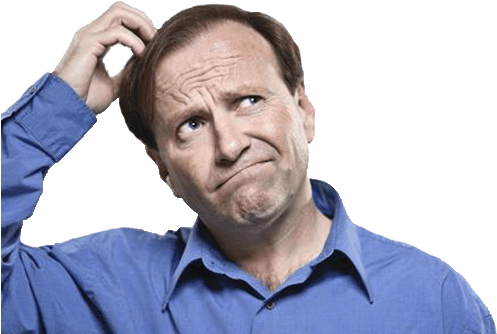 Confused Senior Citizen Png Clip Art - Scratching Head (600x337), Png Download