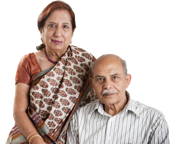 Senior Insurance - Indian Middle Age Couple (588x500), Png Download