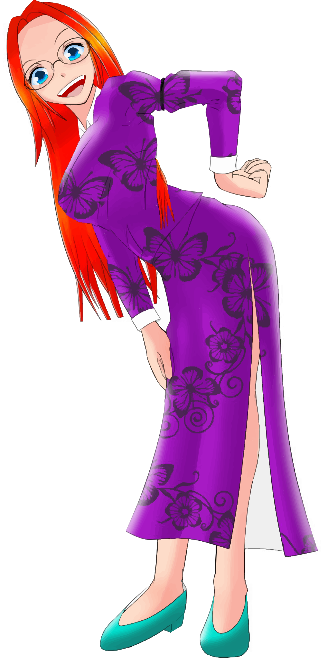 Clipart Happy Anime Woman - Kartun Perempuan (1124x2306), Png Download