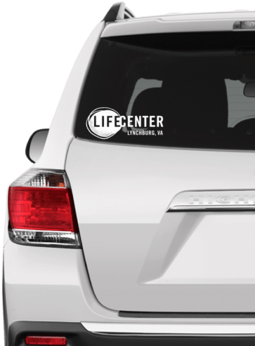 Life Center Lynchburg Car Window Sticker - Toyota Highlander 2013 Back (500x500), Png Download